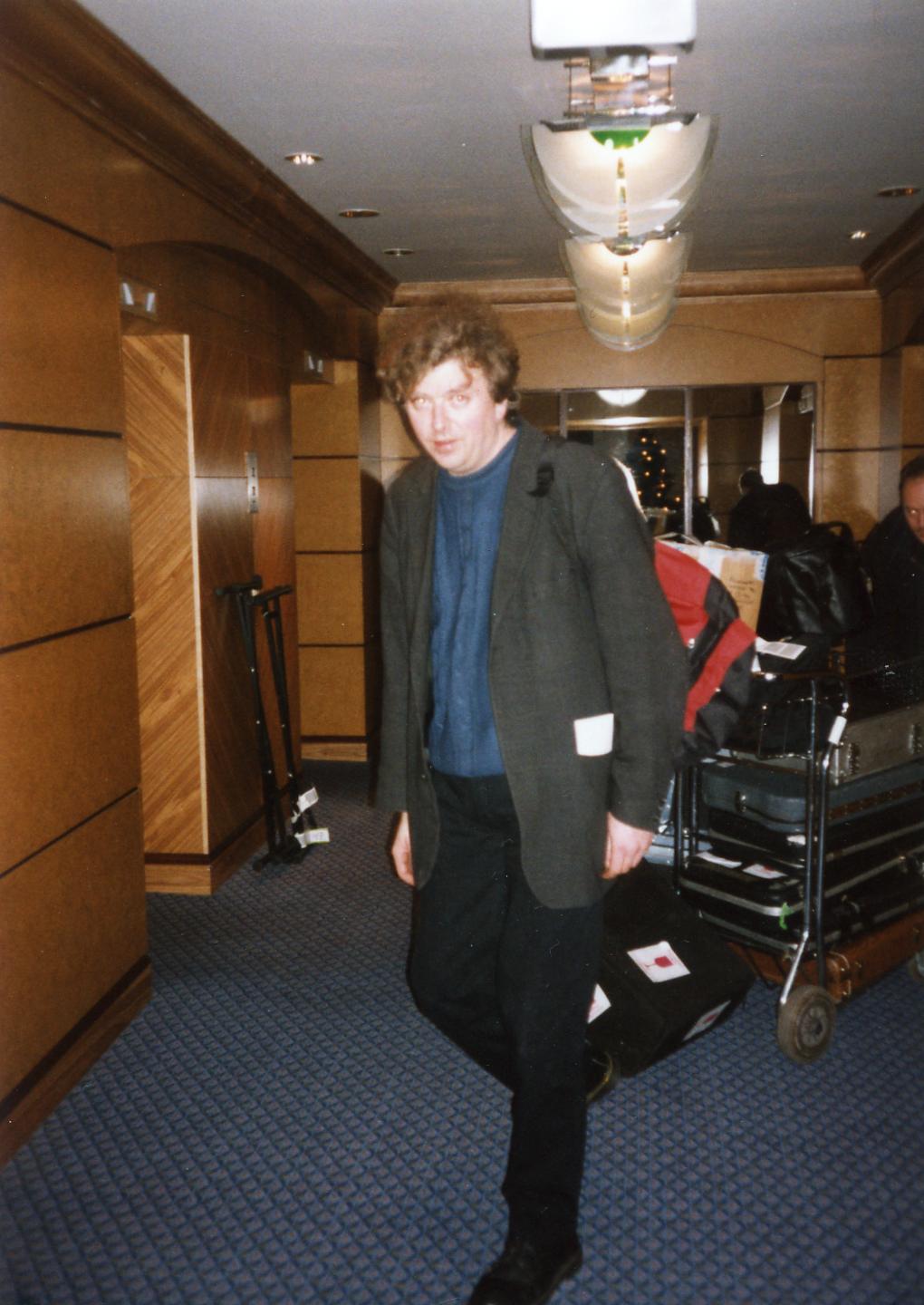 Craig Scanlon in a hotel room