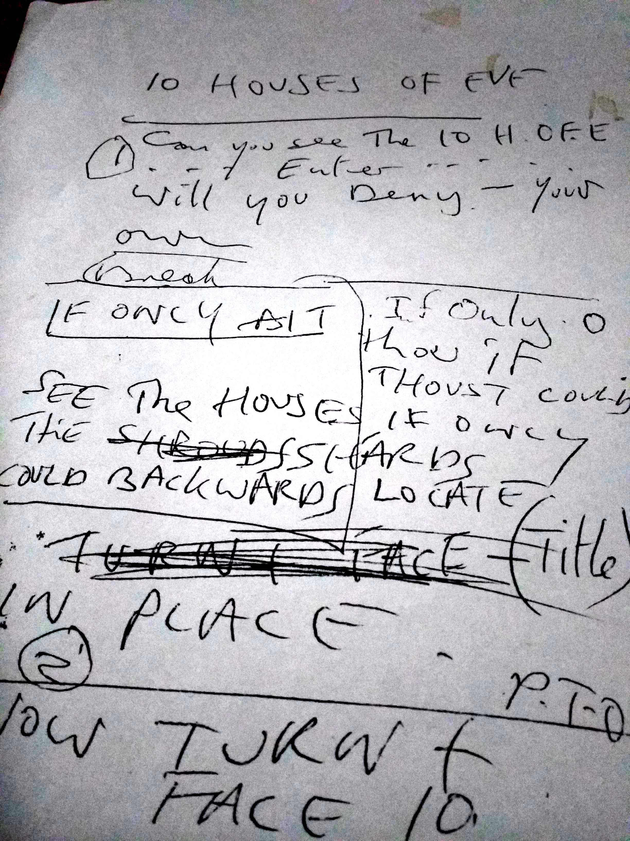 Original Mark E Smith lyrics for the mosaic at Aflecks Palace