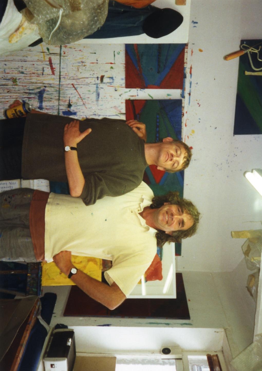 Mark E Smith with artist Anthony Frost in Cornwall