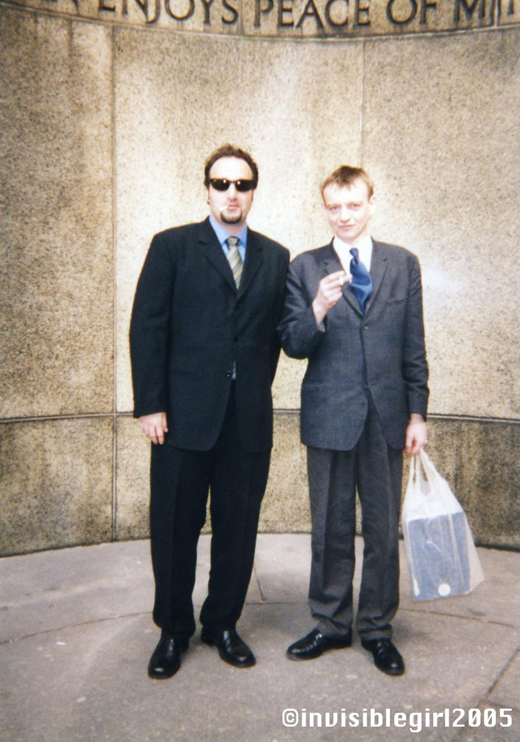 Outside the courts in NYC in April 1998