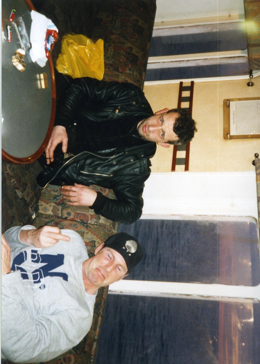 Karl Burns on ferry to Dublin