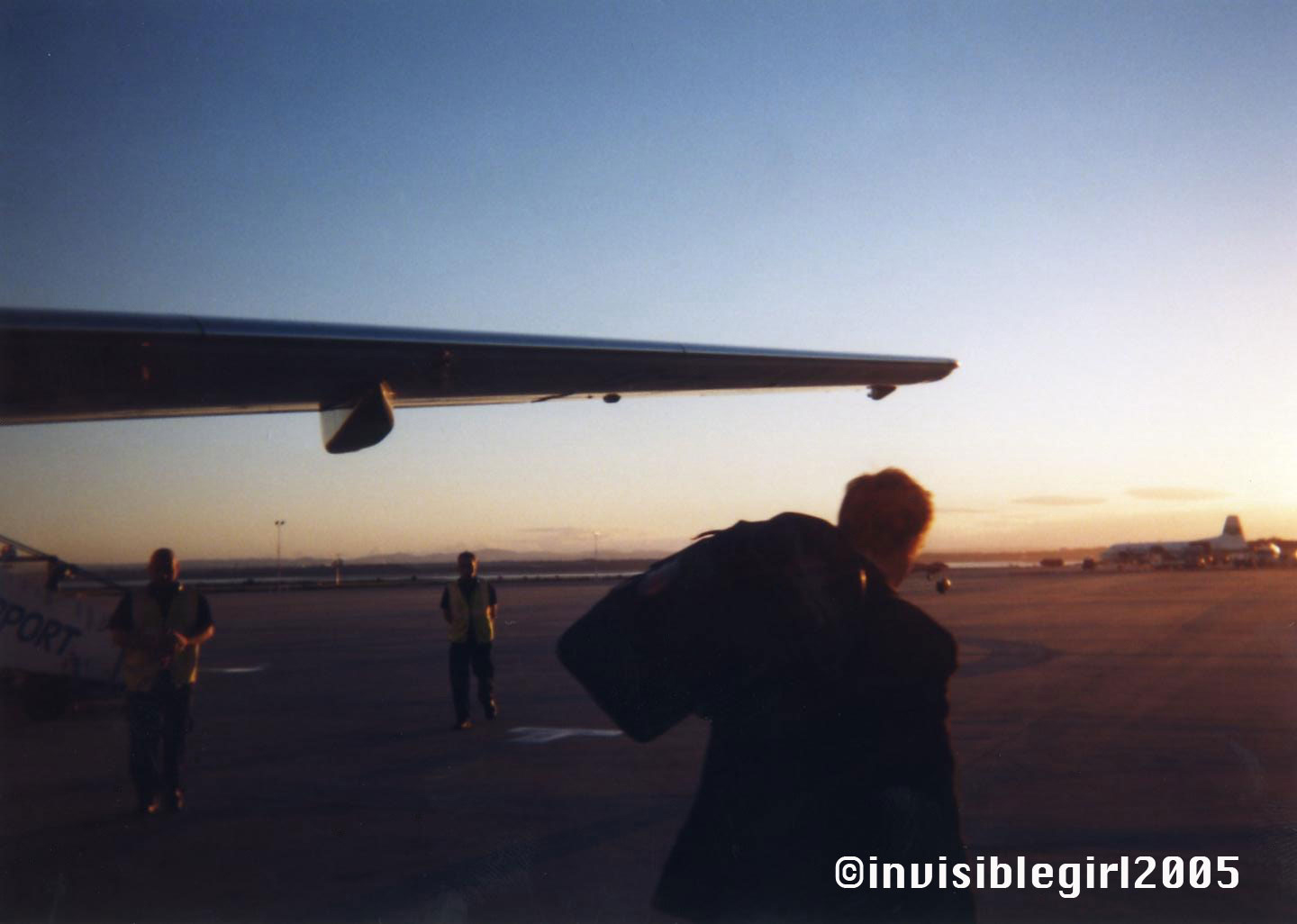 Mark E Smith at an airport